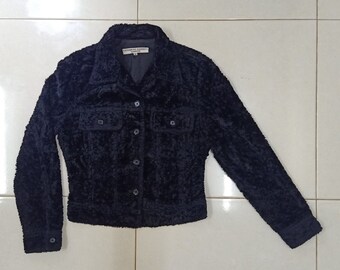 KATHARINE HAMNETT London Faux Fur Vintage Clothing Black Color