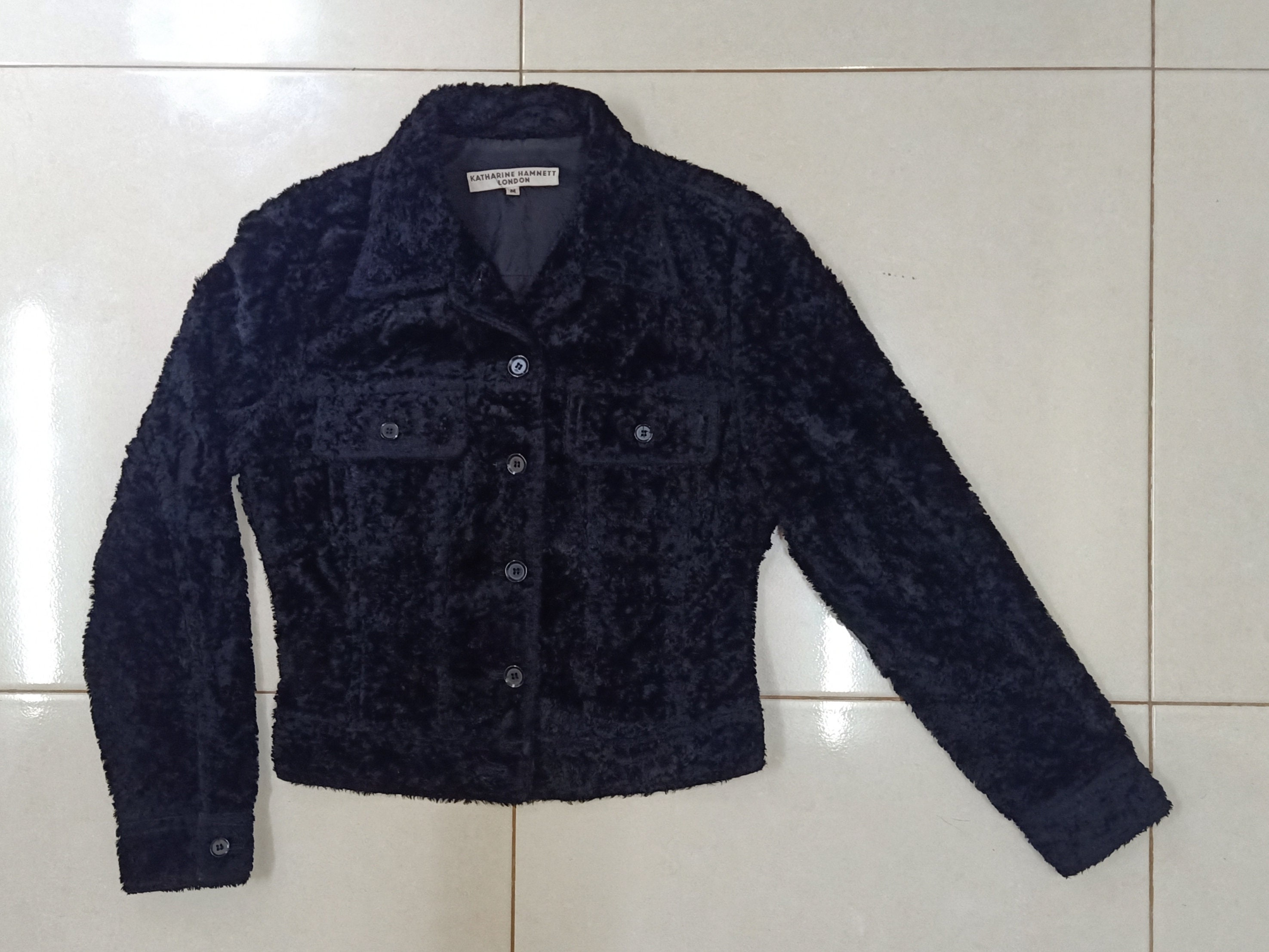 KATHARINE HAMNETT London Faux Fur Vintage Clothing Black Color