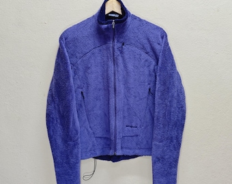 PATAGONIA POLARTEC R4 Regulator Series Vintage Made In USA Deep Pile Polar Fleece Jacket Medium Purple Retro Full Zip Up Outdoor Smooth Warm