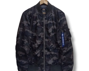 Camouflage MA 1 Miliraty Mens Bomber Jacket Reversible Size XL