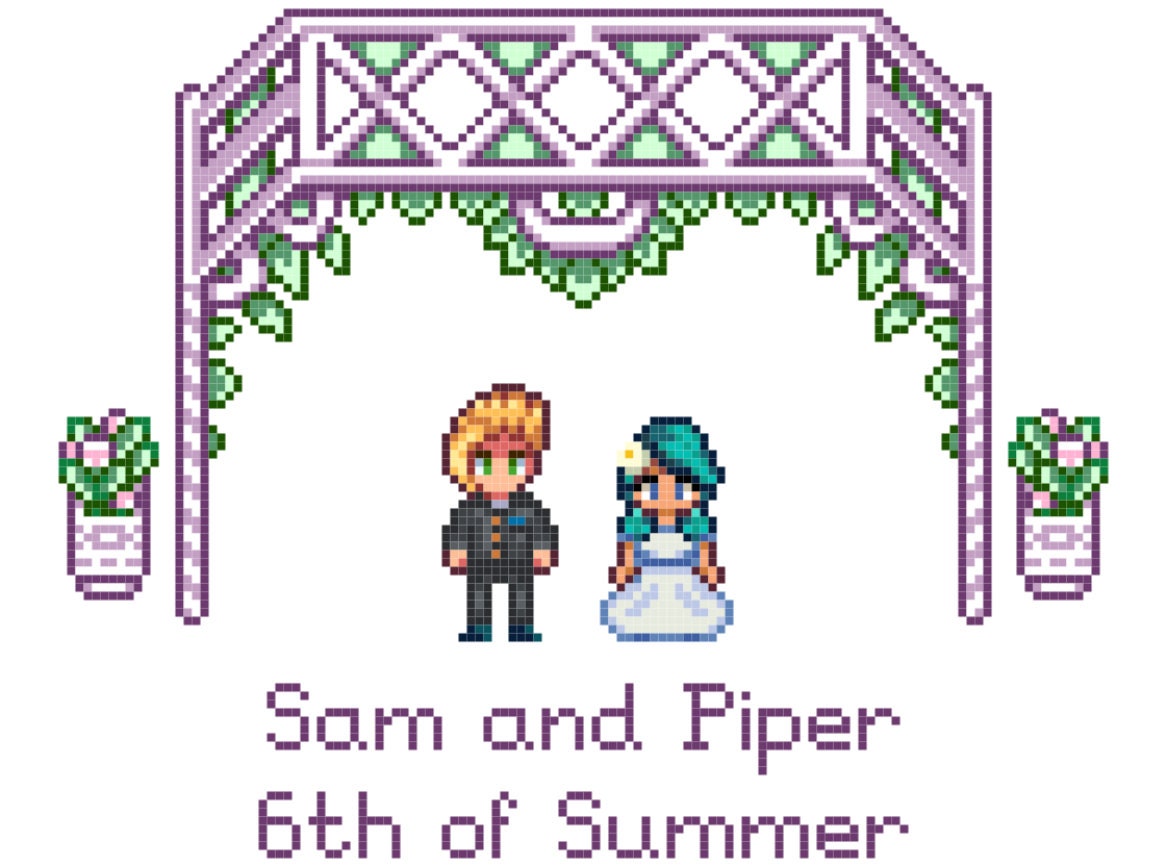 Stardew Valley Custom Wedding Cross Stitch Pattern Digital Etsy