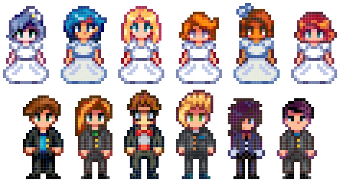 Stardew Valley Custom Wedding Cross Stitch Pattern Digital Etsy