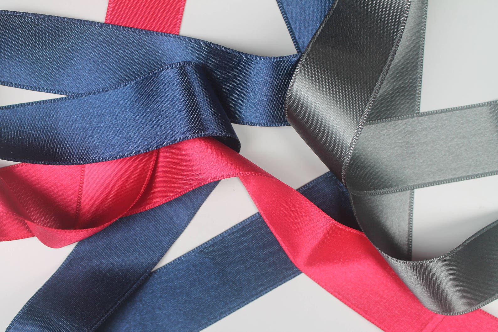 Dark blue Satin Ribbon Navy Double Sided Ribbon 1.18 Wide Etsy