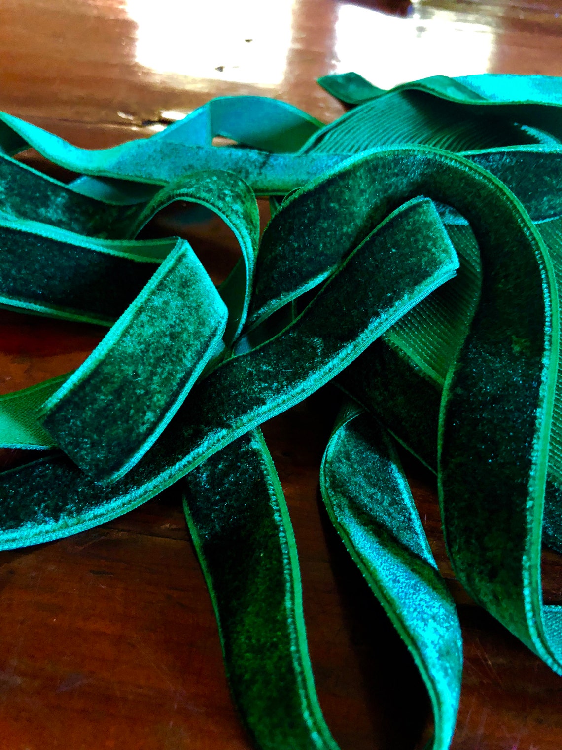 Dark Green Velvet Ribbon 6/8 wide 2 yards 20mm Velvet Etsy
