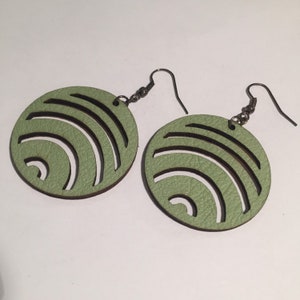 LIME GREEN EARRINGS, circular shape, lightweight design, statement earrings, hand crafted, mother&#39;s day gift