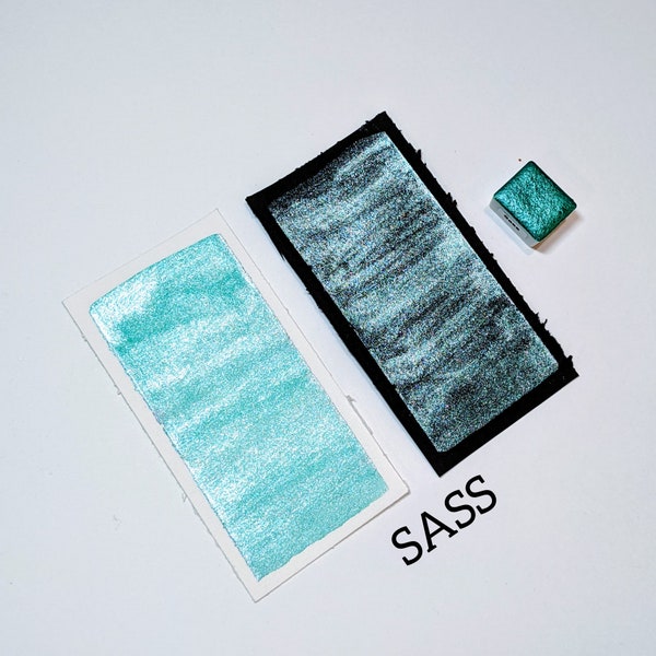 SASS - Green Watercolor - Metallic Watercolor Paint- Shimmer Watercolor Paint - Handmade Watercolor Paint - Watercolor Paint - Watercolour