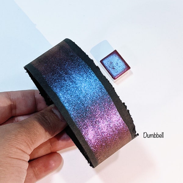 DUMBBELL - Colorshifting Watercolor - Chameleon Watercolor - Handmade Watercolor - Metallic Paint - Handmade Paint - Color Shifting