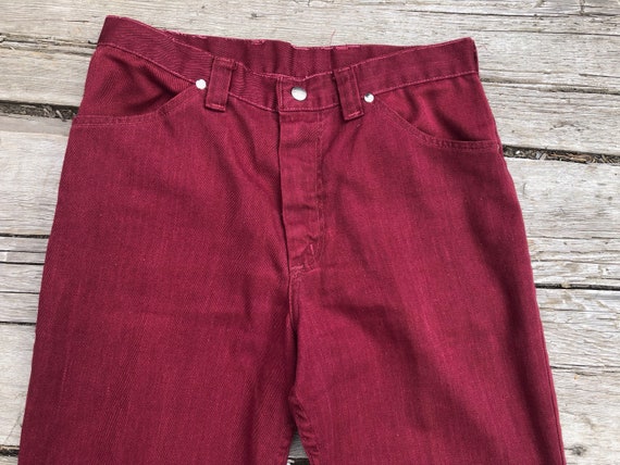 Vintage Jeans, Maverick, Red, 1970's Flared Pants… - image 2