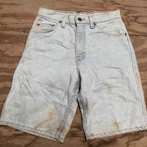 Vintage Denim Short, Levi 550, Stained Light Blue, 29 x 9