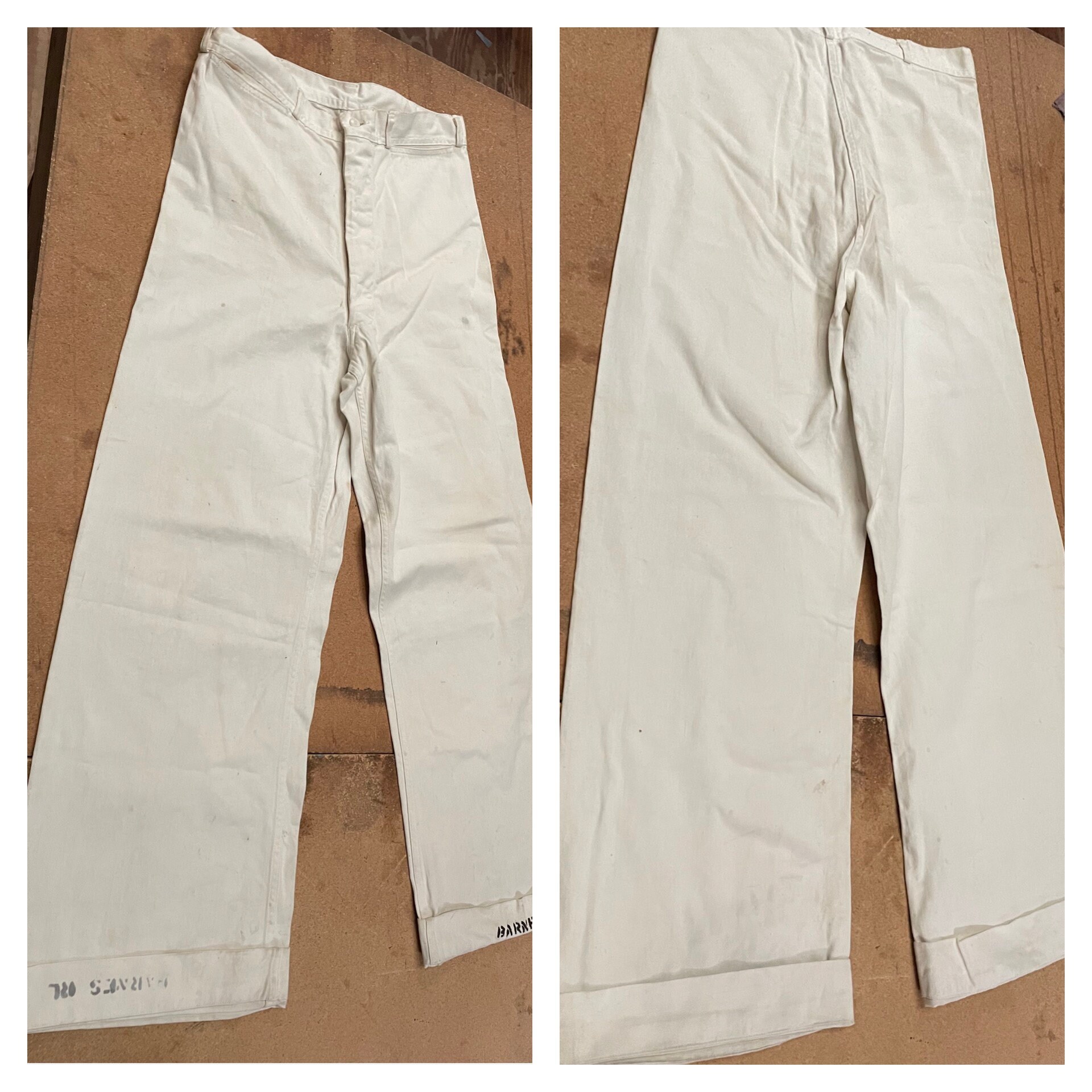 難しいです…US NAVY 40s cotton sailor pants w30