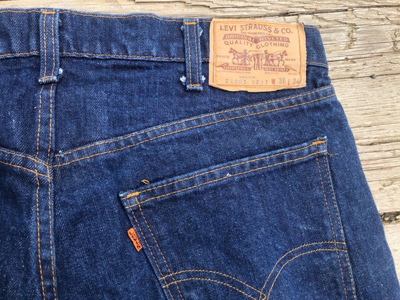 Vintage Levis, Levi 20505 0217, Orange Tab, Dark … - image 9