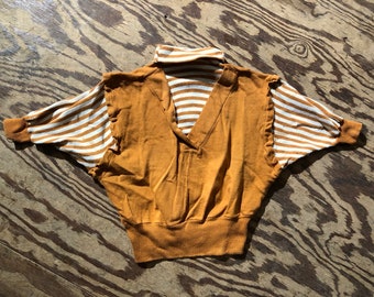 Vintage Sweater, Cropped, Artiste Brand, Half Sleeves, Orange