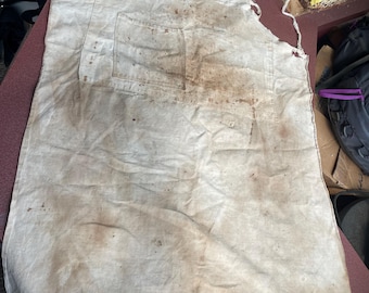Vintage Apron, Stained, Mechanic Painter, Brown, Large