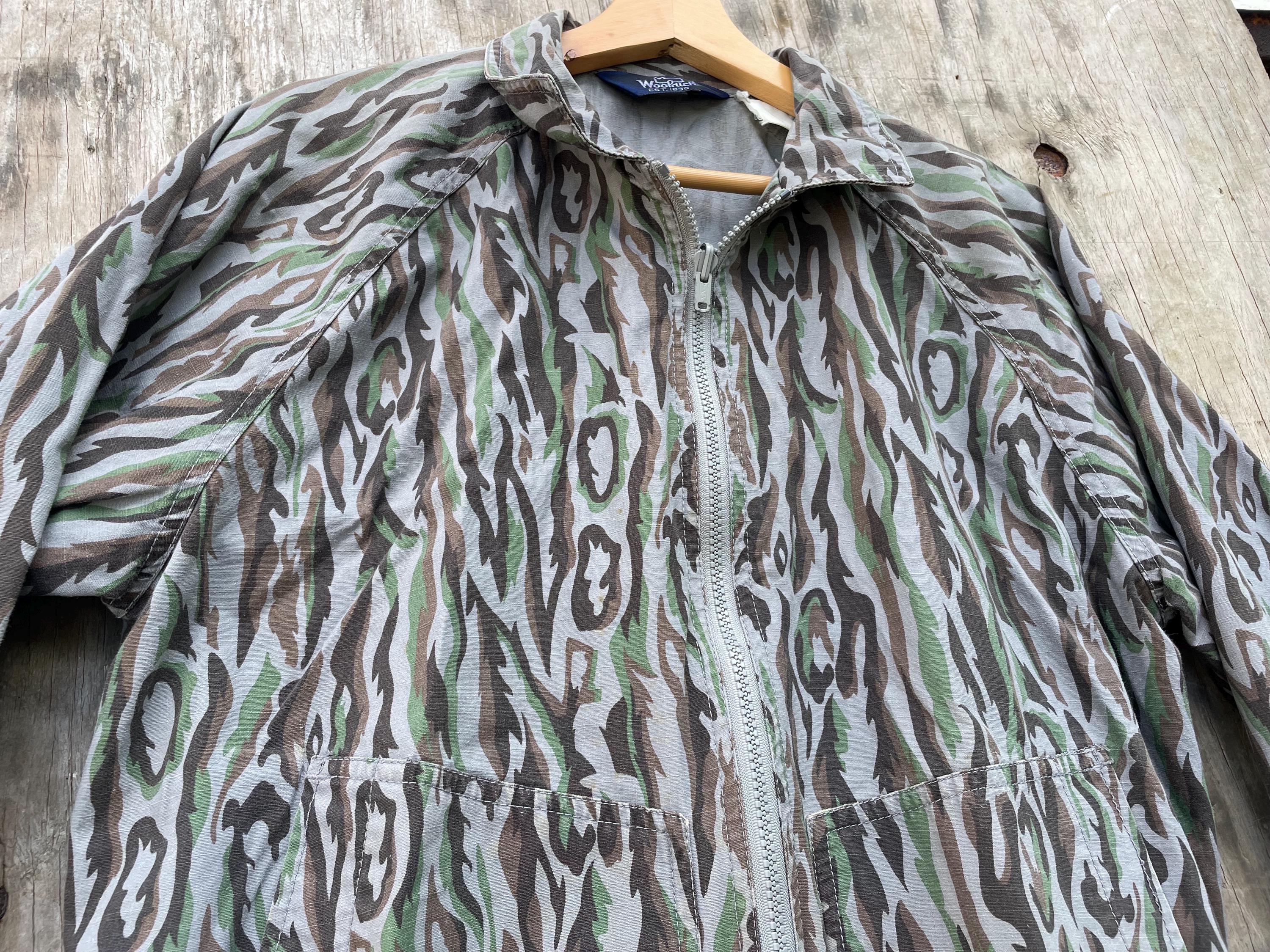 Vintage Woolrich Shadow Bark Camouflage Bomber Jacket Size Medium 
