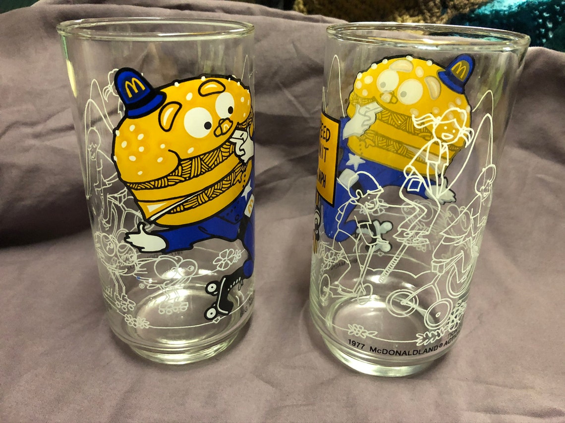 Vintage McDonald's Big Mac Glass Cup 70s Glassware Etsy