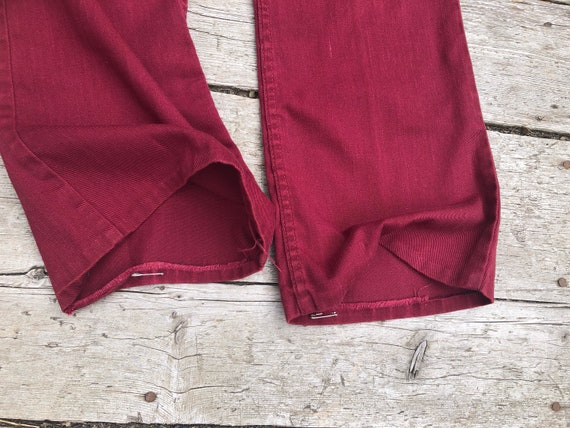 Vintage Jeans, Maverick, Red, 1970's Flared Pants… - image 5