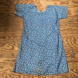 Vintage Dress, Pinafore, Cornflower Blue, Daisies & Cherries, 1940s Homemade