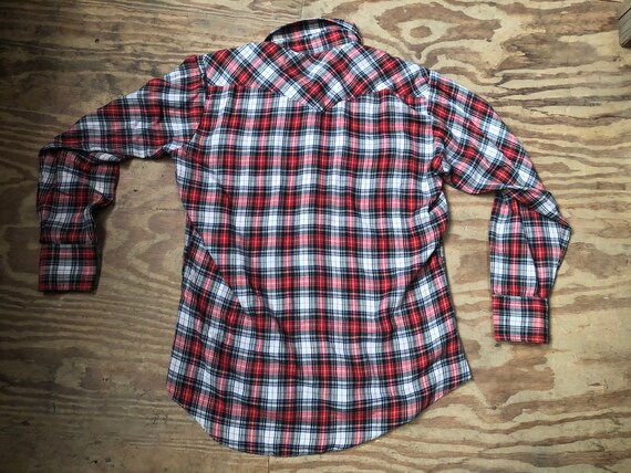 Vintage Western Shirt, H Bar C, Flannel, Pearl Sn… - image 7