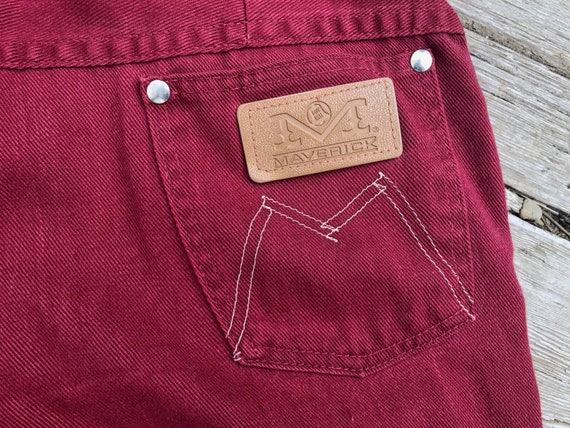 Vintage Jeans, Maverick, Red, 1970's Flared Pants… - image 9