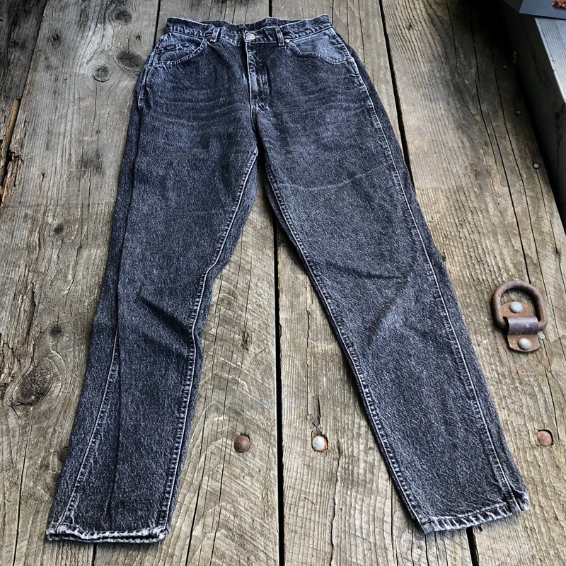 1990s Rustler Black Acid Wash Jeans