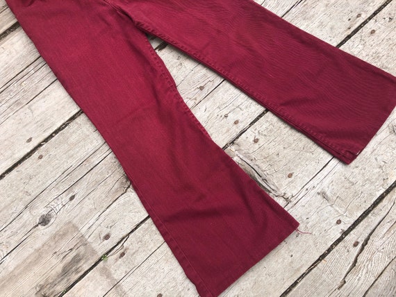 Vintage Jeans, Maverick, Red, 1970's Flared Pants… - image 4