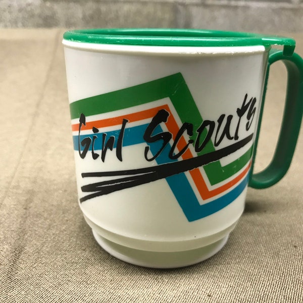 Vintage Mug, Camping Mug, Camping Cup, Vintage Girl Scouts, Made in USA Mug, from Afterhoursdropbox on Etsy