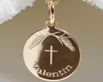 baptism gift • médaille baptême 17mm • birth gifts • baptism jewelry • baptism gifts • baptism cross • baby gifts • christian gifts
