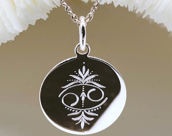 astrology necklace • Pendentif signe ASTRO BOHEME ARGENT 17mm • collier signe astrologique du zodiaque • zodiac jewelry • zodiac pendant