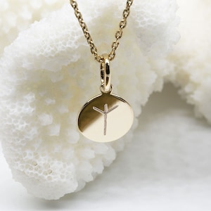 Joyería de runas • Dije colgante RUNE ALGIZ 9 mm • Runa ELHAZ • colgante de runas • Joyería de runas celtas • símbolos vikingos • runas futhark
