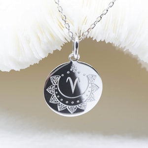 Znak Astro • 17 mm srebrny wisiorek ZNAK ASTROLOGICZNY z mandalą • Naszyjnik ze znakiem zodiaku ZODIAK • Biżuteria zodiaku • Wisior z zodiakiem