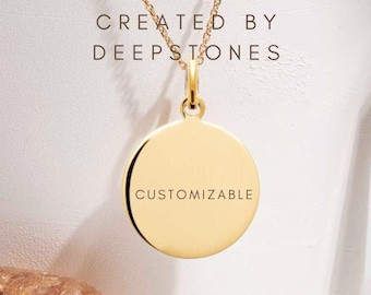 Custom engraved medal created and engraved for you by DeepStones on a 17mm pendant - Your design created and engraved for you by DeepStones