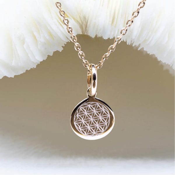 Flower of life charm necklace • FLOWER OF LIFE charm pendant 9mm • Flower of life jewelry • flower of life charm • flower of life pendant
