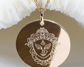 DURGA necklace • Pendentif Déesse Durga 26mm • Durga jewelry • Hindu necklace • yoga necklace • yoga jewelry • Yoga jewelry • yoga gifts