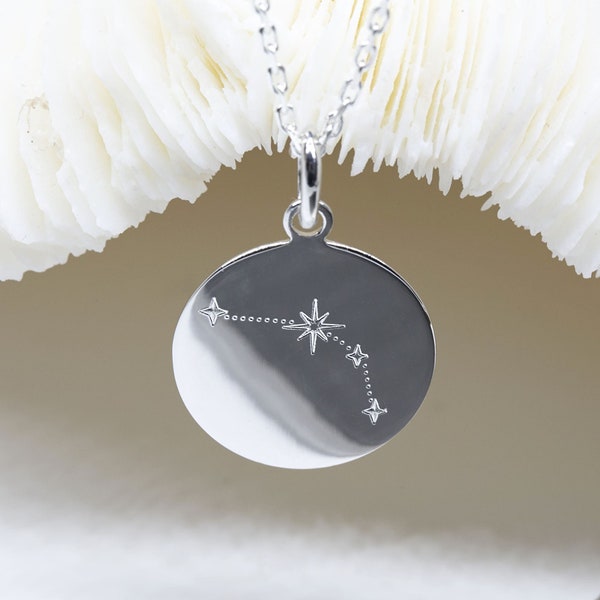 Collier signe ASTROLOGIQUE CONSTELLATION argent 925 • pendentif signe astrologique ZODIAQUE 17mm • collier constellation personnalisé