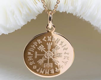 RUNES VEGVISIR • pendentif Vegvisir & runes 17mm • vegvisir runes necklace • celtic gifts • viking gifts • viking jewelry • celtic jewelry