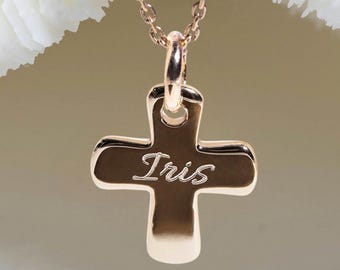 Cross jewelry • gold plated cross 15mm • cross gold necklace • cross gifts • baptism jewelry • baptism cross • cross necklace • baptism gifts