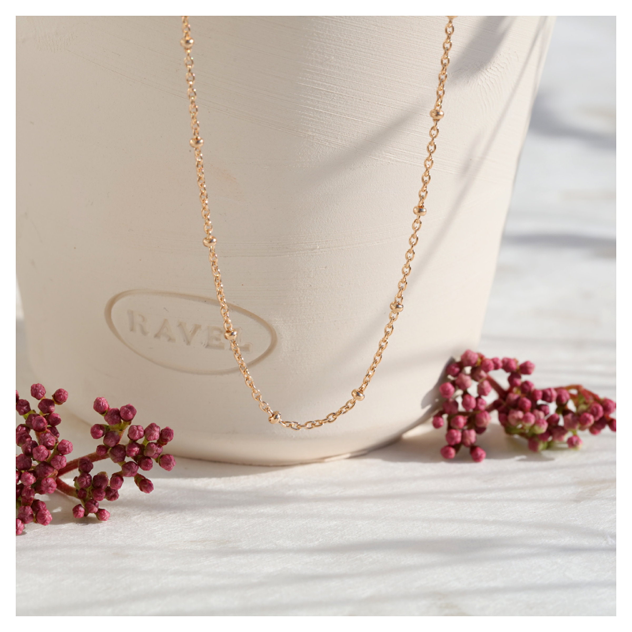Collier Maille Boule Fine En Plaqué Or 18 Carats - Marque Tata Gisèle - Neuf Avec étiquettes