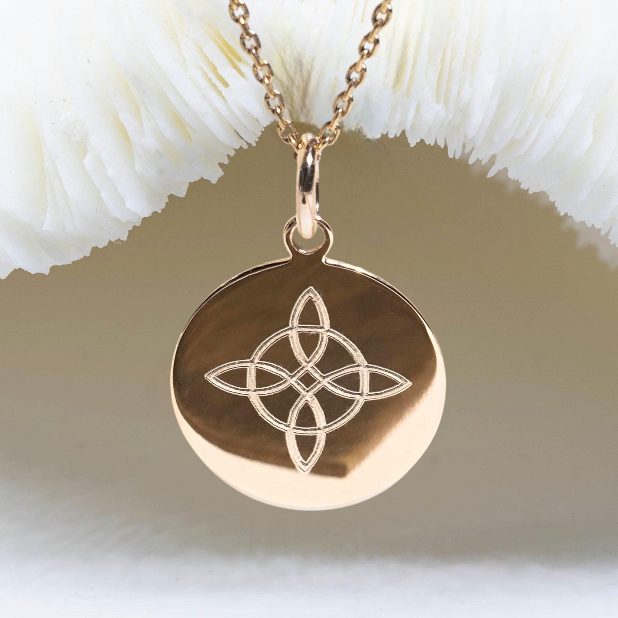 JERWLI Collana Con Nodo Di Strega In Argento 925 – Portafortuna Celtico, Catena 45+5 Cm, Regalo Donna - 3
