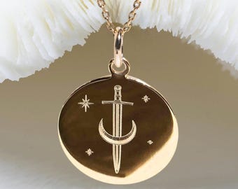 SWORD necklace • CELESTE SWORD pendant 17mm • sword pendant • fantasy necklace • celestial necklace • romanticasy necklace • sword jewelry