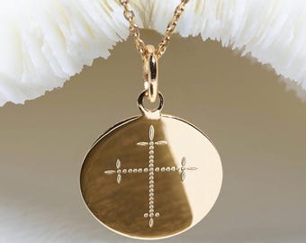 baptism cross • médaille baptême 17mm • birth gifts • baptism jewelry • cross gifts • baptism gifts • baby gifts • christian gifts
