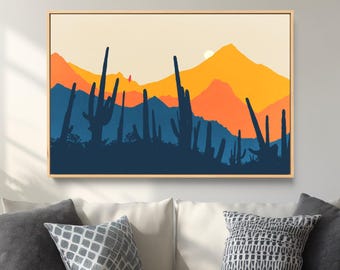 Cactus Art Print: Mid-Century Modern Southwestern Wall Decor