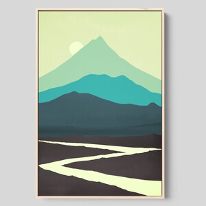 Large Mountain Canvas Print: Sage Green Office Wall Art