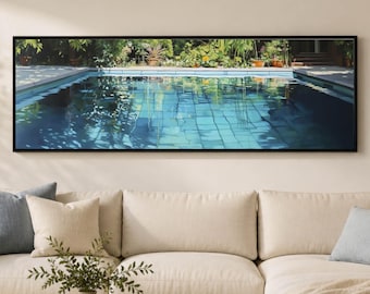 Panoramic Wall Art, Swimming Pool Print, Wall Art Framed