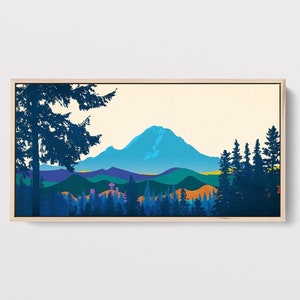Mount Rainier Print, Large Canvas Art, Pacific Northwest Art, Seattle Print, Modern Wall Art