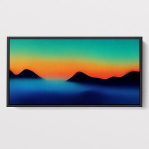 Cool Wall Art Modern Landscape Painting, Large Canvas Print Framed, Minimal Wall Decor, Artwork for Walls