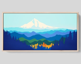 Mount Hood Canvas Wall Art, Pacific Northwest Mountain Wall Art, Original Art Print, Framed Wall Art