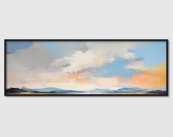 Coastal Landscape Canvas Print: Long Framed Wall Art