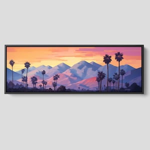 Los Angeles Framed Landscape Art, Huge Canvas Print, Panoramic Wall Art, Modern Home Decor, Framed Wall Art