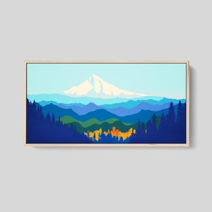 Mount Hood Canvas Wall Art, Pacific Northwest Mountain Wall Art, Original Art Print, Framed Wall Art