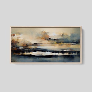 Abstract Landscape Canvas Art, Grassland Art Print, Large Panoramic Art, Abstract Painting, Original Wall Art